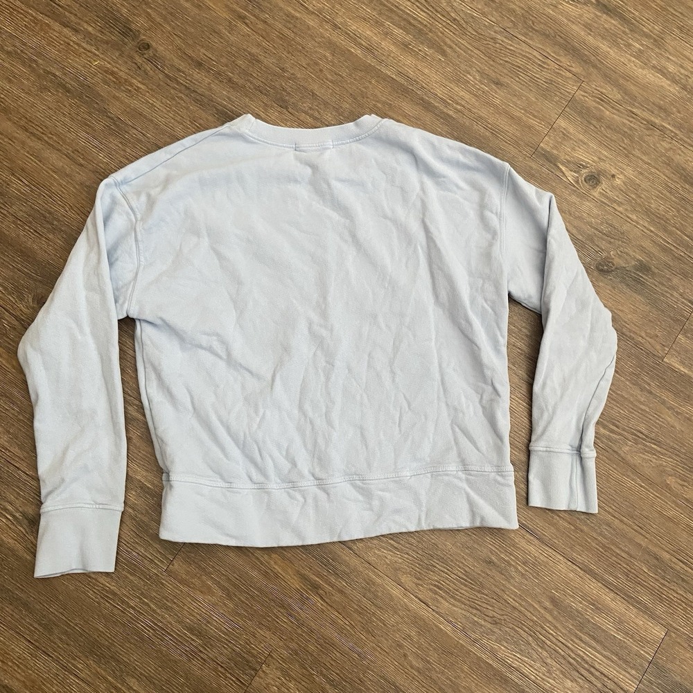 Perfect White Tee Tyler Sweatshirt 100% Cotton Terry Baby Blue Made USA Small S - Picture 6 of 6
